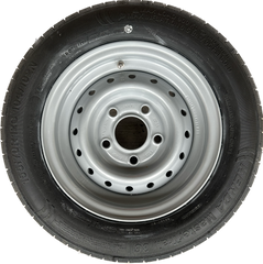 155/70R12C 104/102N Kenda fitted onto a 5 stud, 112mm PCD, 67mm Centre, ET20 wheel