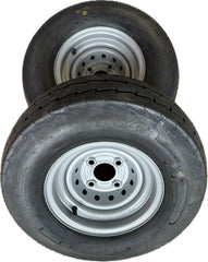 2x 20.5x8.0-10 77M Deli fitted onto a 4 Stud, 100mm PCD, 60mm Centre, ET0 wheel